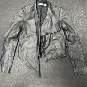 Women's Black Lamb Leather Jacket Size 2